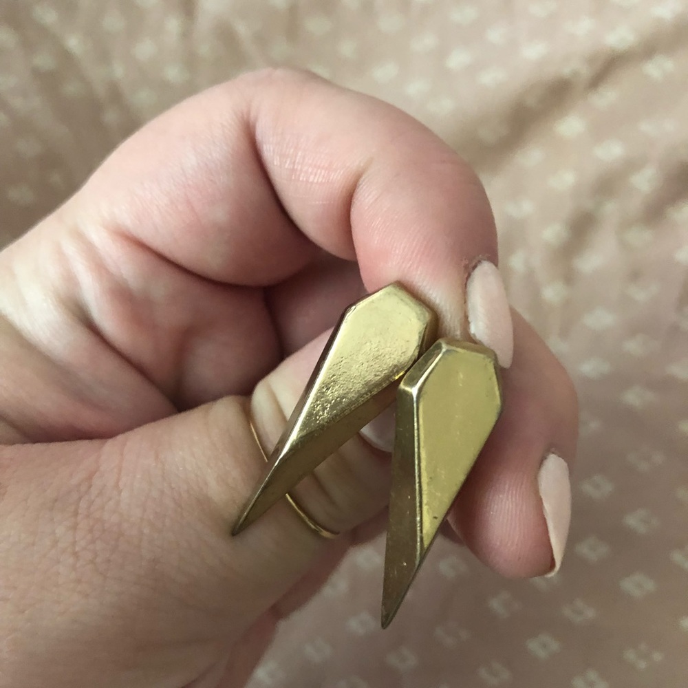 Gold spike earrings
